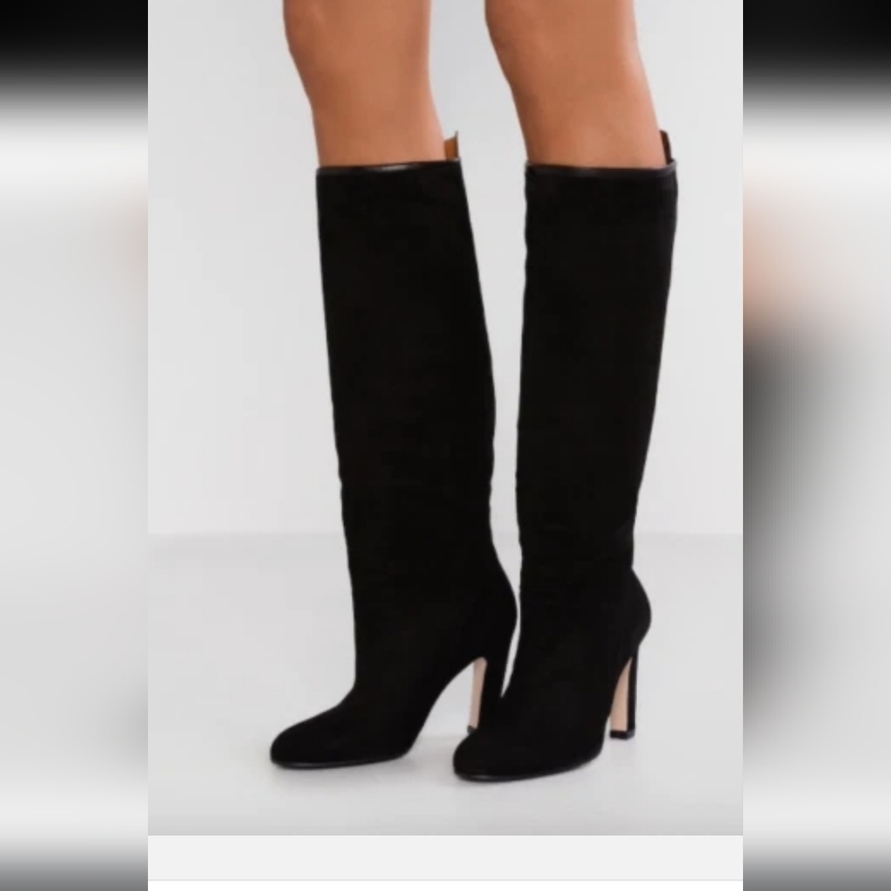 Sturat Weitzman Charlie Leather Black Knee-High Women's Boots